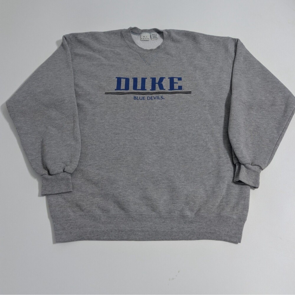 Vintage MJ Soffe Sweatshirt Mens XL Gray Duke University USA Fabric Y2K